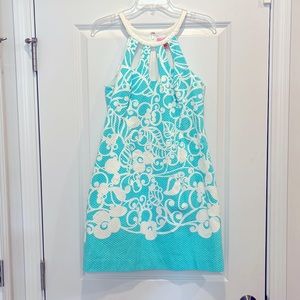 Lilly Pulitzer halter dress blue / turquoise and white size 8